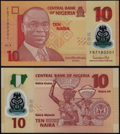 ~ Nigeria 10 Naira P-39k POLIMER 2018 UNC N.Podpis