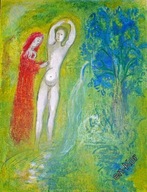 MARC CHAGALL - DAPHNIS AND CHLOE - "Dafnis i Chloe przy źródle" - 1977 r.