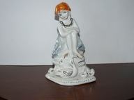RUMUNIA PORCELANOWA FIGURKA GĘSIARKA I GĘSI