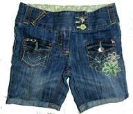 NEXT SZORTY SPODENKI JEANS HAFT BDB+