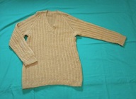 Duży, gruby, wygodny, ciepły brązowy sweter