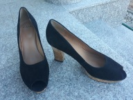 CLARKS nr 41,5/8D wygodne zamszowe czółenka skóra