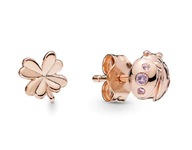 kolczyki pandory gold rose biedronka nowość