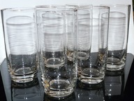 WYSOKIE SZKLANKI ZŁOCONE GRUBE DNO 6 SZT. 15 cm