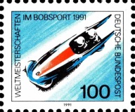 Niemcy 1991 Znaczek 1496 ** sport bobsleje