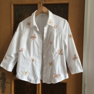 BLUZKA BIAŁA TOOGETHER XL HAFT MOTYLKI J NOWA COTT