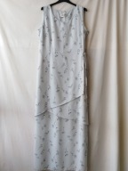 Sukienka maxi niebiesko-szara w kwiatowy wzór -38