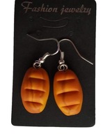 KOLCZYKI Z MODELINY CHLEB PIECZYWO BIAŁE ŚMIESZNE