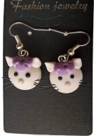 KOLCZYKI Z MODELINY FIMO HELLO KITTY BAJKA ANIME