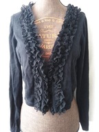 Bolerko czarne ozdobione falbankami - M