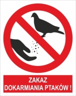 Naklejka PIKTOGRAM BHP, zakaz dokarmiania ptaków