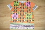 T-shirt MANGO, r. M, super wzór, fluo, tanio!