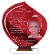 I KOMUNIA ŚWIĘTA PAMIĄTKA GRAWEROWANA z FOTO