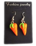 KOLCZYKI Z MODELINY MARCHEWKI WARZYWA MARCHEWKA