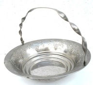 Koszyczek metalowy na owoce, patera z uchwytem