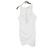 GINGER FIZZZ BIAŁA SUKIENKA KORONKOWE WSTAWKI 34