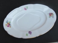 Ćmielów Podstawka do sosjerki wym.22,5 X 15 cm sygn.Ć w trójkącie kolor zie