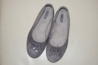 buty baleriny Ecco Tween 38 szare wkł. 24,5 skóra