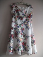 J K DESIGN SUKIENKA W KWIATY koktajlowa 40