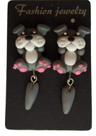 KOLCZYKI Z MODELINY SZTYFTY PIESKI PIES ŚMIESZNE