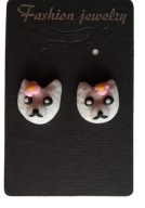 KOLCZYKI Z MODELINY SZTYFTY LAMA BIAŁA ALPAKA