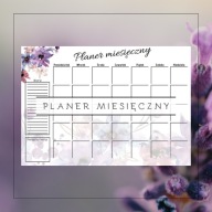 planer miesięczny do wydruku PDF kalendarz kwiaty