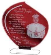 I KOMUNIA ŚWIĘTA PAMIĄTKA GRAWEROWANA z FOTO