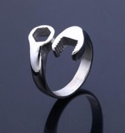 Sygnet Klucz Oczkowy Płaski punk biker rock moto