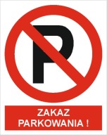 Naklejka PIKTOGRAM BHP, zakaz parkowania