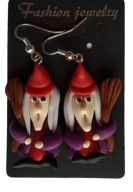 KOLCZYKI Z MODELINY BABA JAGA WIEDŹMA CZAROWNICA