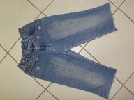 Spodenki jeans dziewczęce z haftem, rozm. 128/134