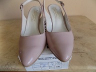 CZÓŁENKA ELEGANCKIE Z MIĘKKIEJ LAKIEROWANEJ SKÓRY EKOLOGICZNEJ PUD RÓŻ R.40