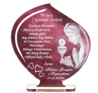 I KOMUNIA ŚWIĘTA PAMIĄTKA GRAWEROWANA z FOTO