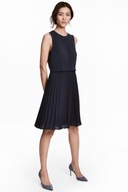 H&M SUKIENKA PLISOWANA MIDI 34 XS CZARNA