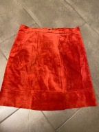 Skórzana czerwona spódniczka