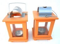 Lampion dekoracyjny drewniany plus świeczka