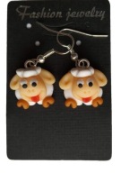 SZTYFTY KOLCZYKI Z MODELINY BARANKI BARANEK BIAŁE