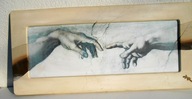 Obraz STWORZENIE ADAMA 120 x 56 cm w ramie, reprodukcja, unikat