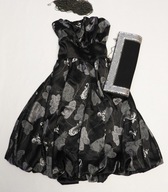 X066_KOKTAJLOWA SUKIENKA/ MOTYLE/ ROZM 38/40