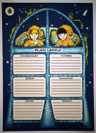 PRL retro duży PLAN LEKCJI PKO KOSMOS wydawnictwo PWPW lata 80