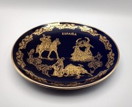 Hiszpania - ORO DE LEY malowany złotem 20K kolekcjonerski talerz