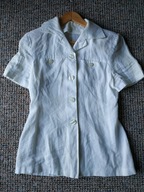 Żakiet damski lniany ecri krótki rękaw włoski