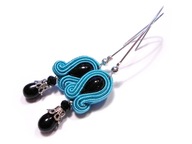 KOLCZYKI SUTASZ turkusowe 100% hand made niebieski