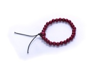 MALA buddyjska bransoleta gumka akryl perła bordo