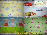 TKANINA BAWEŁNA POŚCIEL MISIE SÓWKI AUTA LISKI KRÓLICZKI BIEDRONKI POL. 1mb