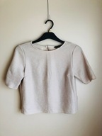 NEW LOOK 10/38 BLUZKA ECRU ELEGANCKA KRÓTKA