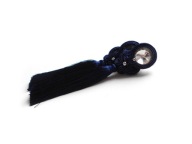 KOLCZYKI SUTASZ z chwostem granatowe 100% handmade