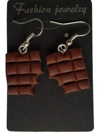 KOLCZYKI Z MODELINY SŁODYCZE CZEKOLADA WEDEL MILKA