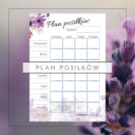 planer posiłków jadłospis do wydruku PDF kwiaty