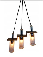 LAMPA WISZĄCA SUFITOWA DREWNIANA Z BUTELEK - LOFT